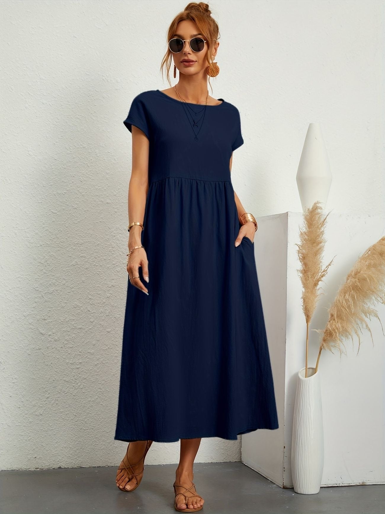 GRETA | Vestido de Lino para Mujer con Corte Relajado y Escote en V | Elegante y Fresco para Ocasiones Especiales 14