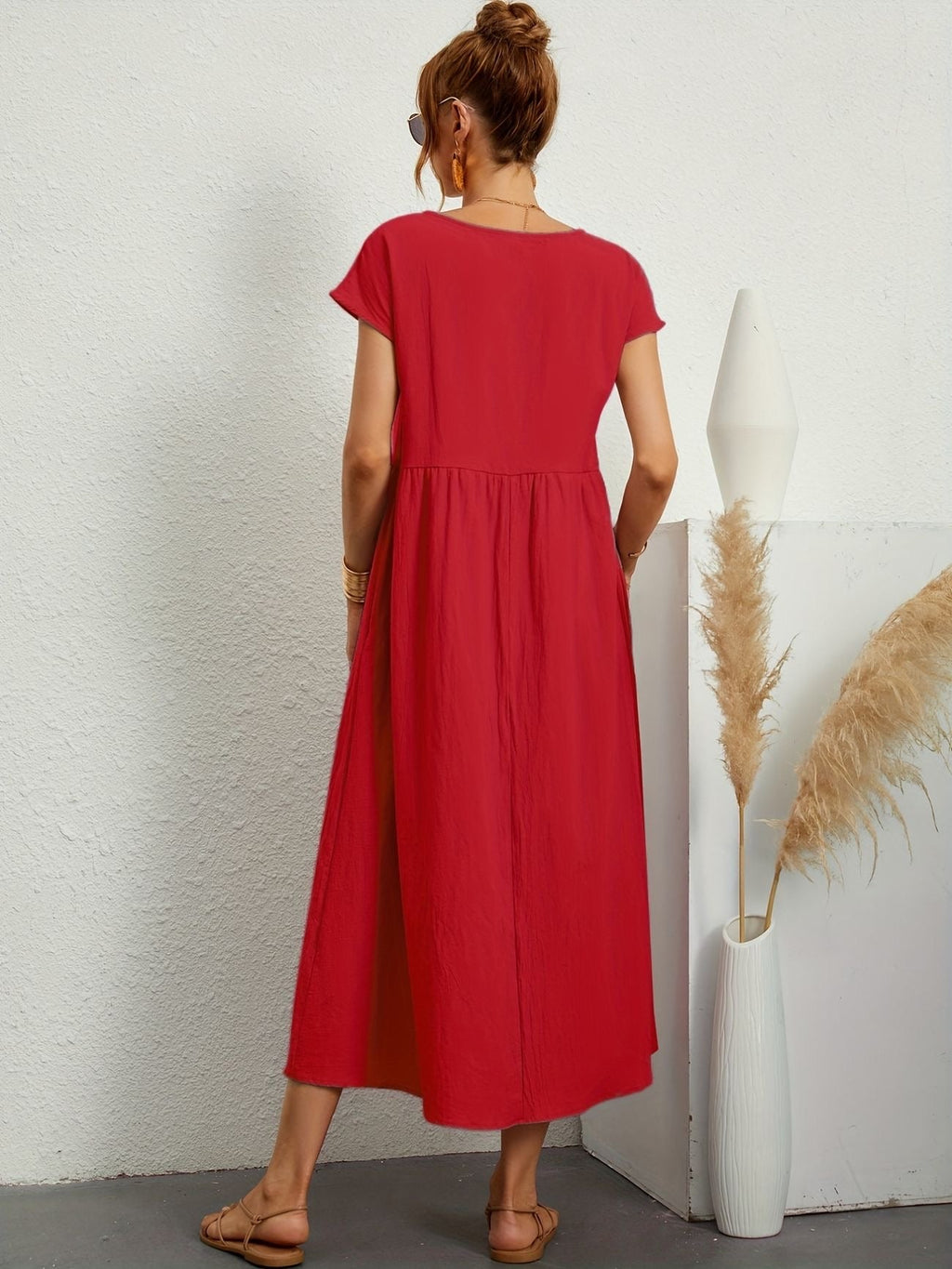GRETA | Vestido de Lino para Mujer con Corte Relajado y Escote en V | Elegante y Fresco para Ocasiones Especiales 6