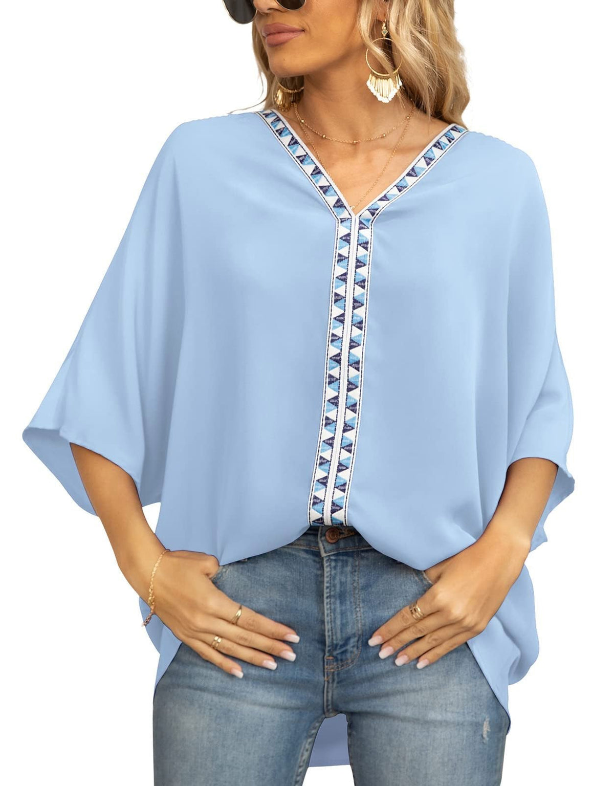 Isabella | Túnica Extragrande con Ribete Geométrico para Mujer 8