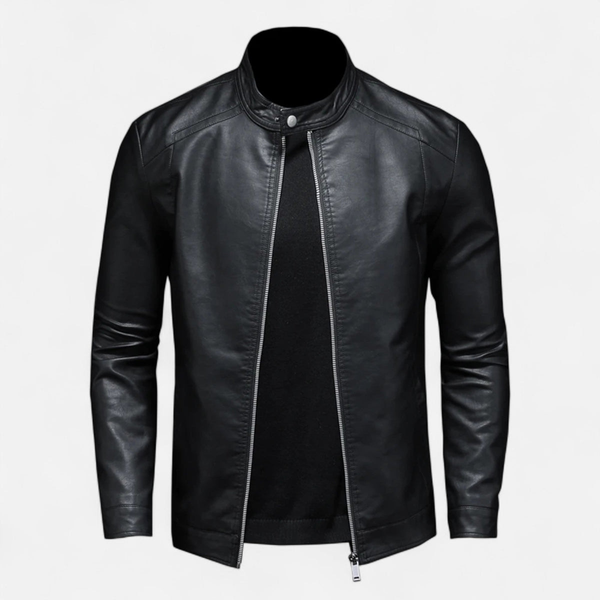 Javier | Chaqueta de Cuero Entallada para Hombre con Estilo Biker 0