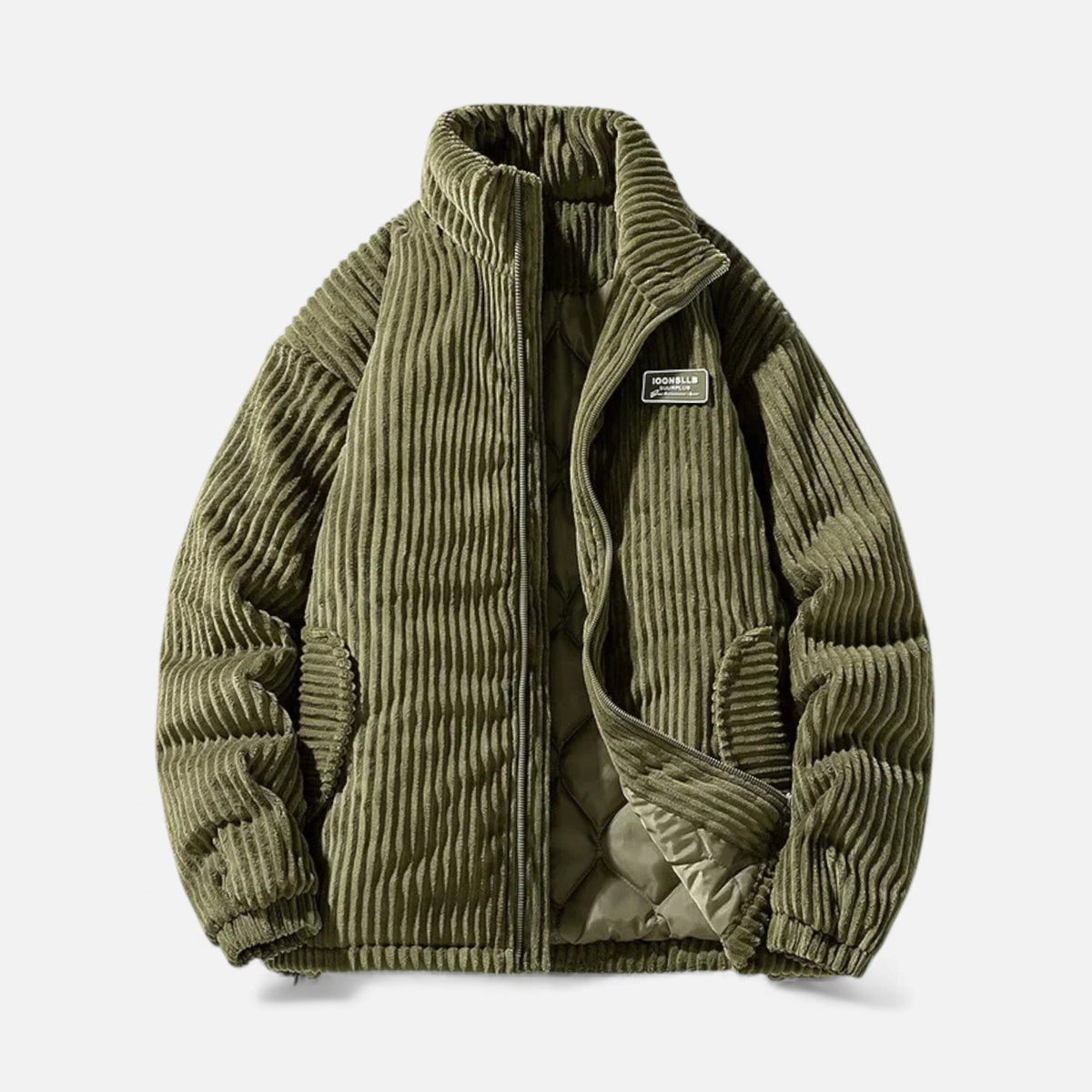 Javier | Parka Hombre Invierno de Pana con Cuello Alto y Diseño Acolchado 0