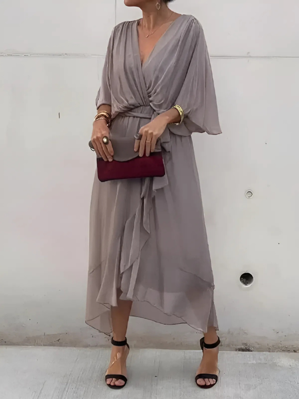 Vestido Midi Mujer Cruzado de Tejido Suave | Elegante y Versátil para Cualquier Ocasión 5