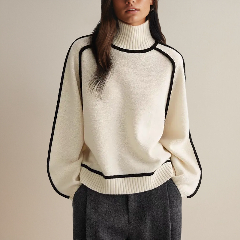 Jersey Aurel combinado en un look casual de invierno