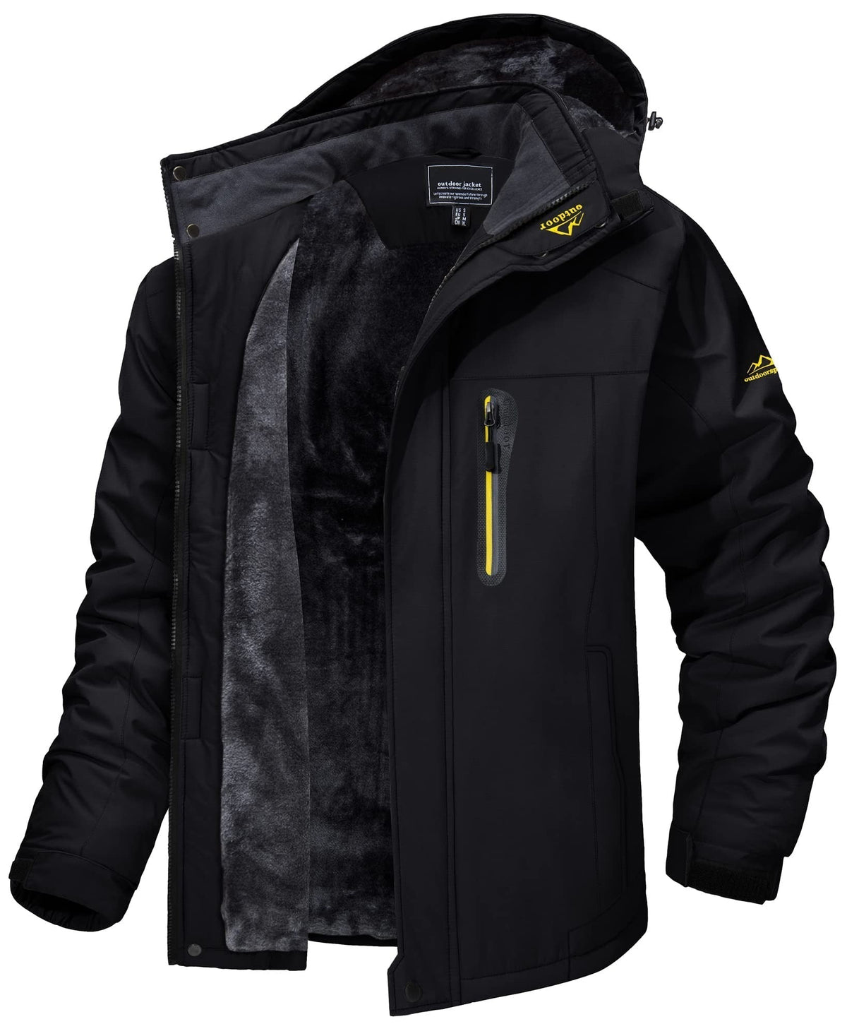 Detalle de la capucha ajustable de la chaqueta de invierno Thor