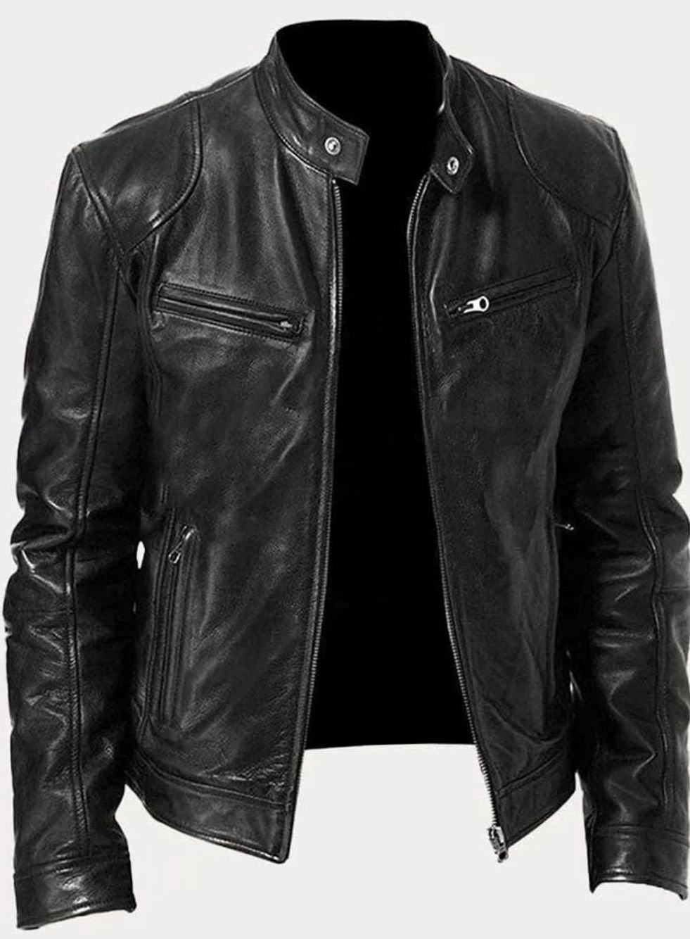 Cazadora biker de cuero Marco en distintos colores disponibles
