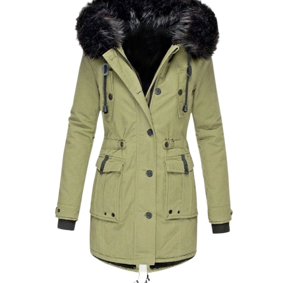 Parka Nordvik con cintura ajustable y cierre de cremallera y botones
