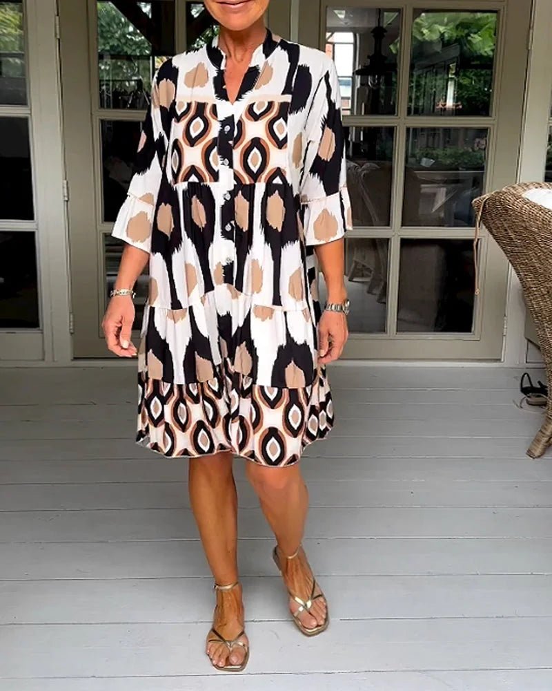 Sofía | Moderno Vestido de Verano con Estampado Abstracto para Mujer - Noa Lagos